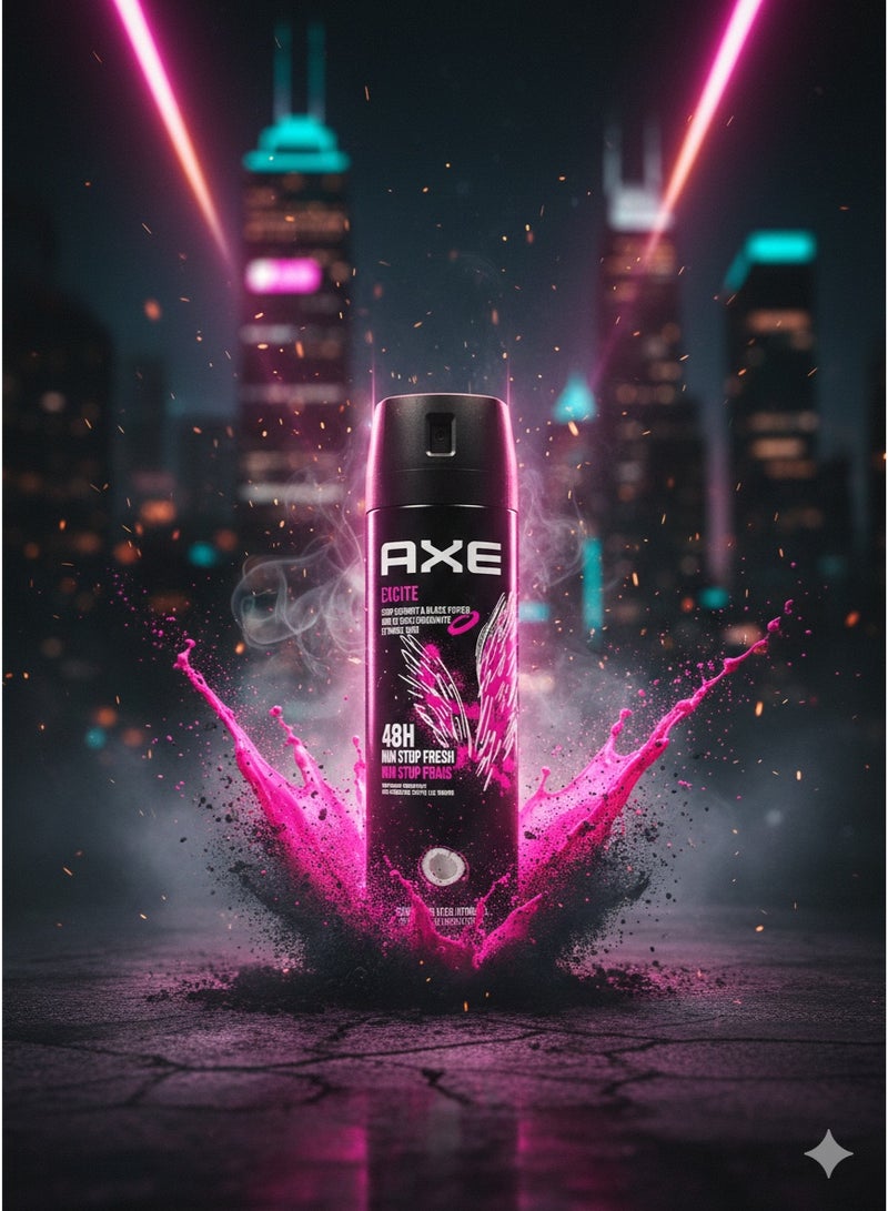 اكس براند بخاخ مزيل عرق أكس إكسايت (AXE Excite) - 250 مل - عطر خشبي جذاب مع لمسة من الحلاوة - Image 2